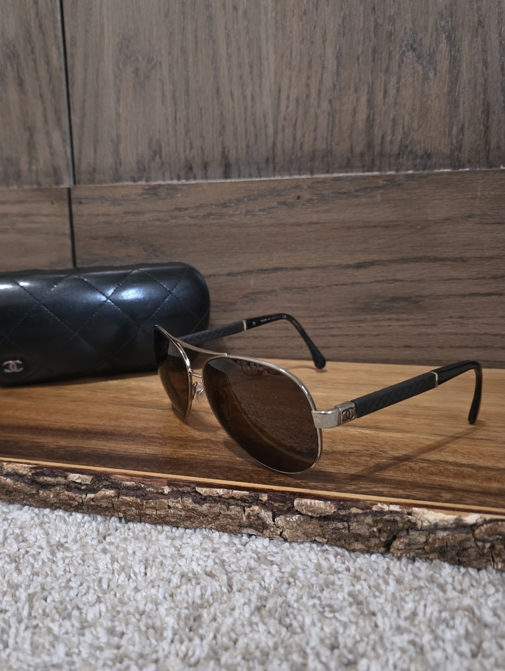 Chanel Quilted Leather Sunglasses
